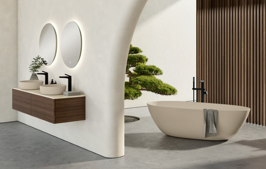 bagno con vasca freestanding